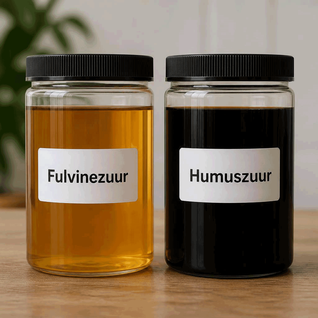 Fulvinezuur en humuszuur in een potje