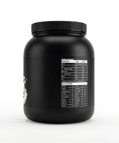 Zwarte pot Apex Nutrition zijkant Whey Protein Vanille smaak, 1000g voor 33 porties, 23g eiwit per portie