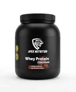 Zwarte pot Apex Nutrition Whey Protein Chocolade smaak, 1000g voor 33 porties, 23g eiwit per portie